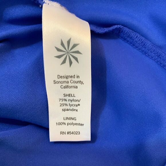 Athleta Colbalt Blue Keyhole Tankini Swim Top Shelf Bra XS - Picture 11 of 11